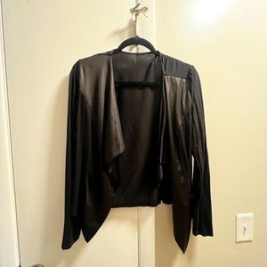 Black open front jacket